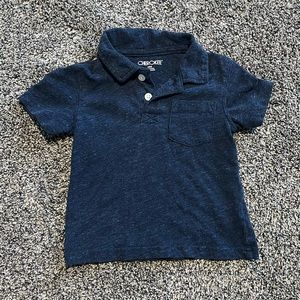 Heather blue knit polo